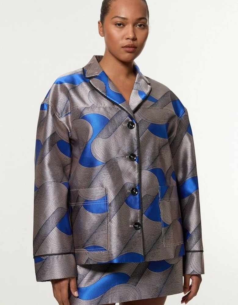 Amelia Graham Plus Size Printed Tailored Jacket