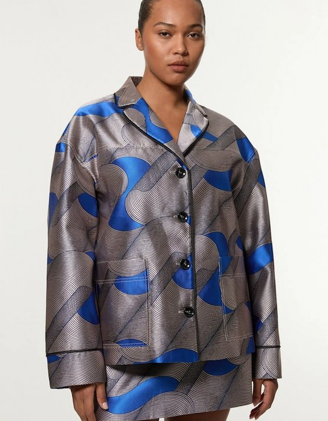 Amelia Graham Plus Size Printed Tailored Jacket, 5 of 4