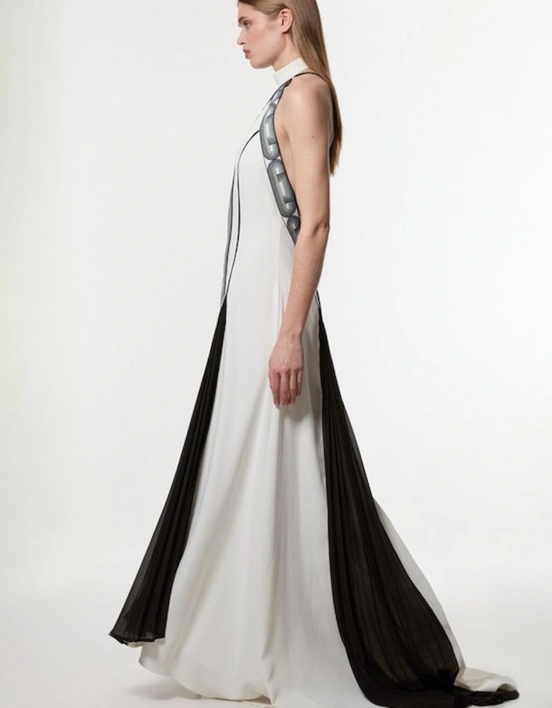 Amelia Graham Petite Printed Statement Woven Gown