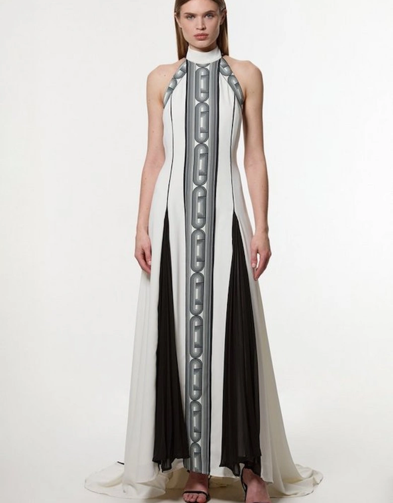 Amelia Graham Petite Printed Statement Woven Gown