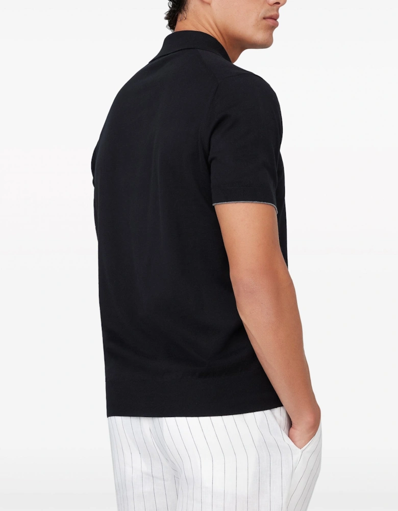 Knitted Polo Shirt Black