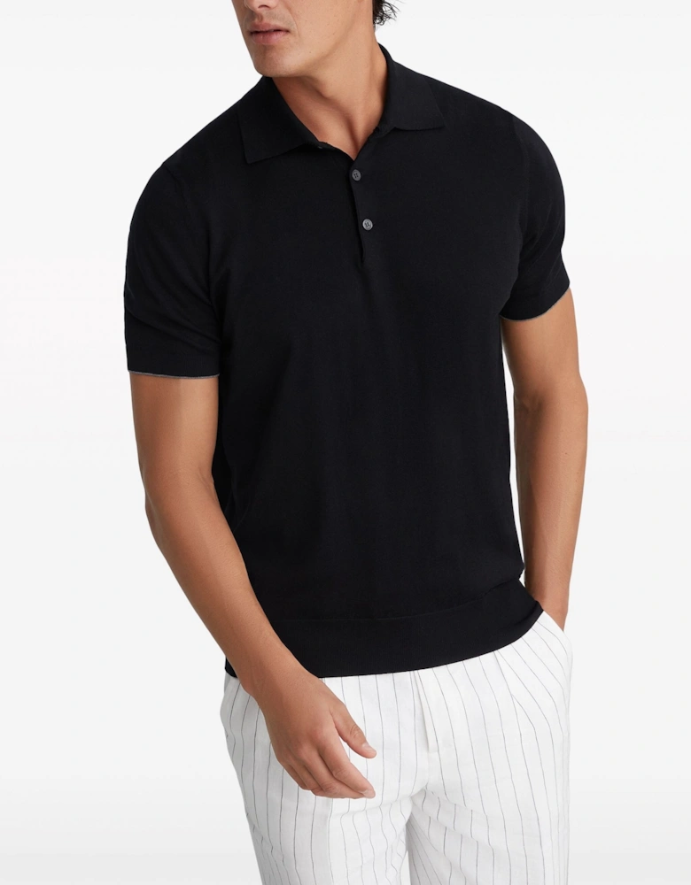 Knitted Polo Shirt Black