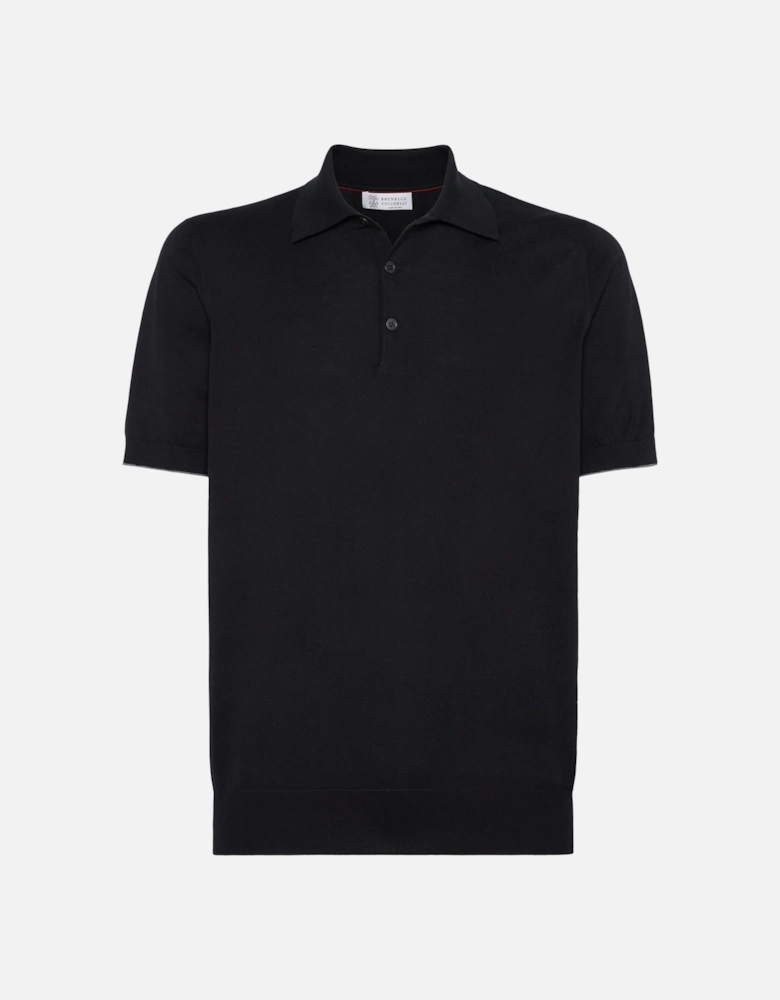 Knitted Polo Shirt Black