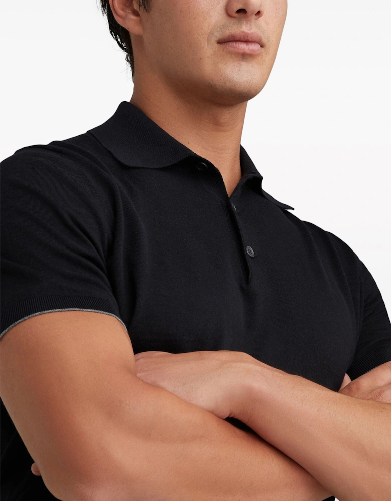 Knitted Polo Shirt Black