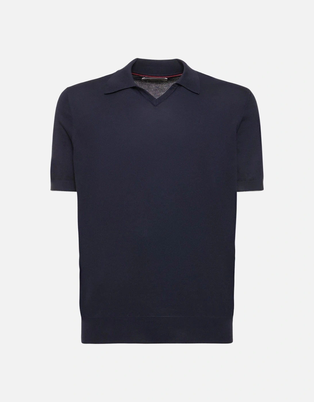 Open Neck Knitted Polo Shirt Blue, 5 of 4