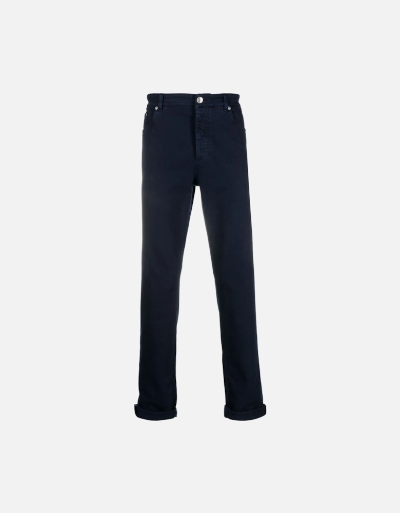 5 Pocked Dyed Denim Jeans Navy