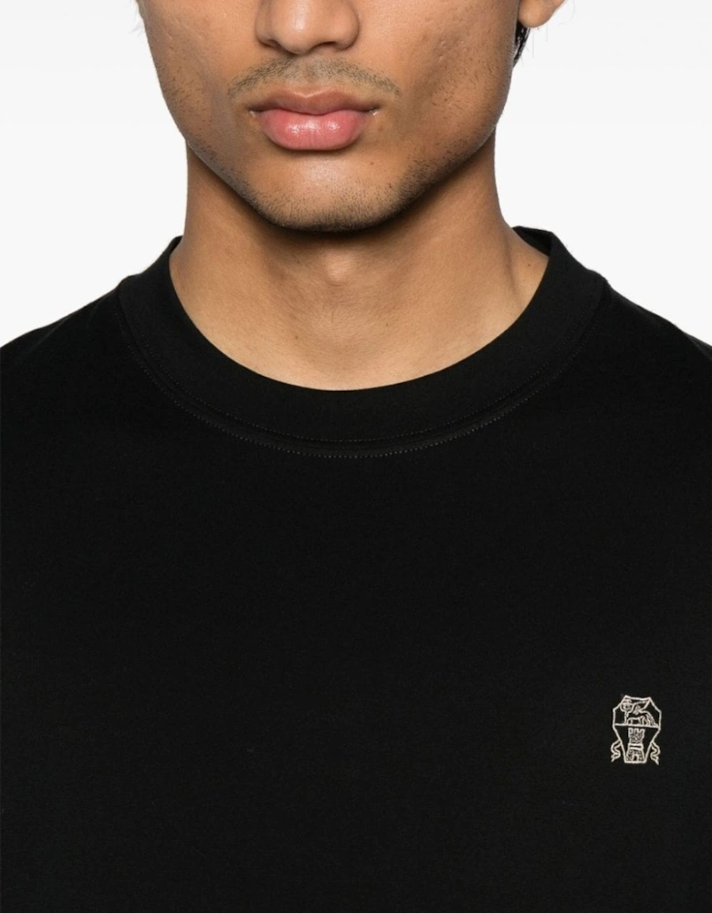 Classic Branded Cotton T-shirt Black