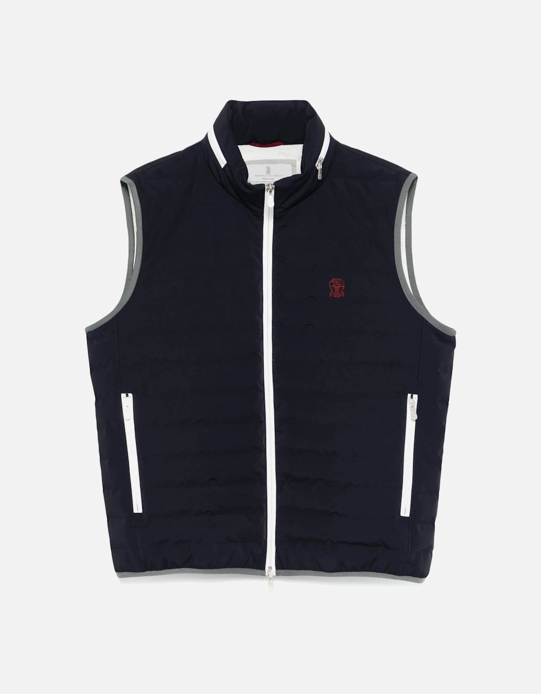 Padded Concealed Hood Gilet Navy, 6 of 5