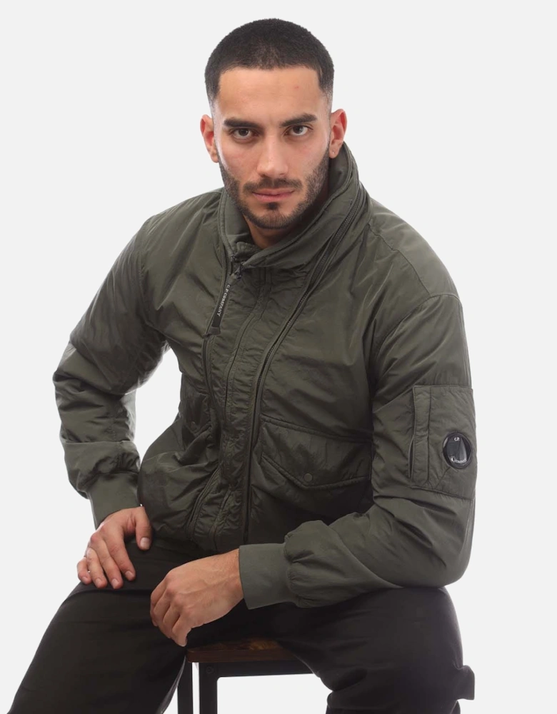 Chrome-R Body Zippers Padded Jacket