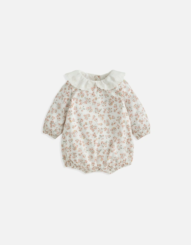 Baby Girls Wildflower Cotton Romper - White