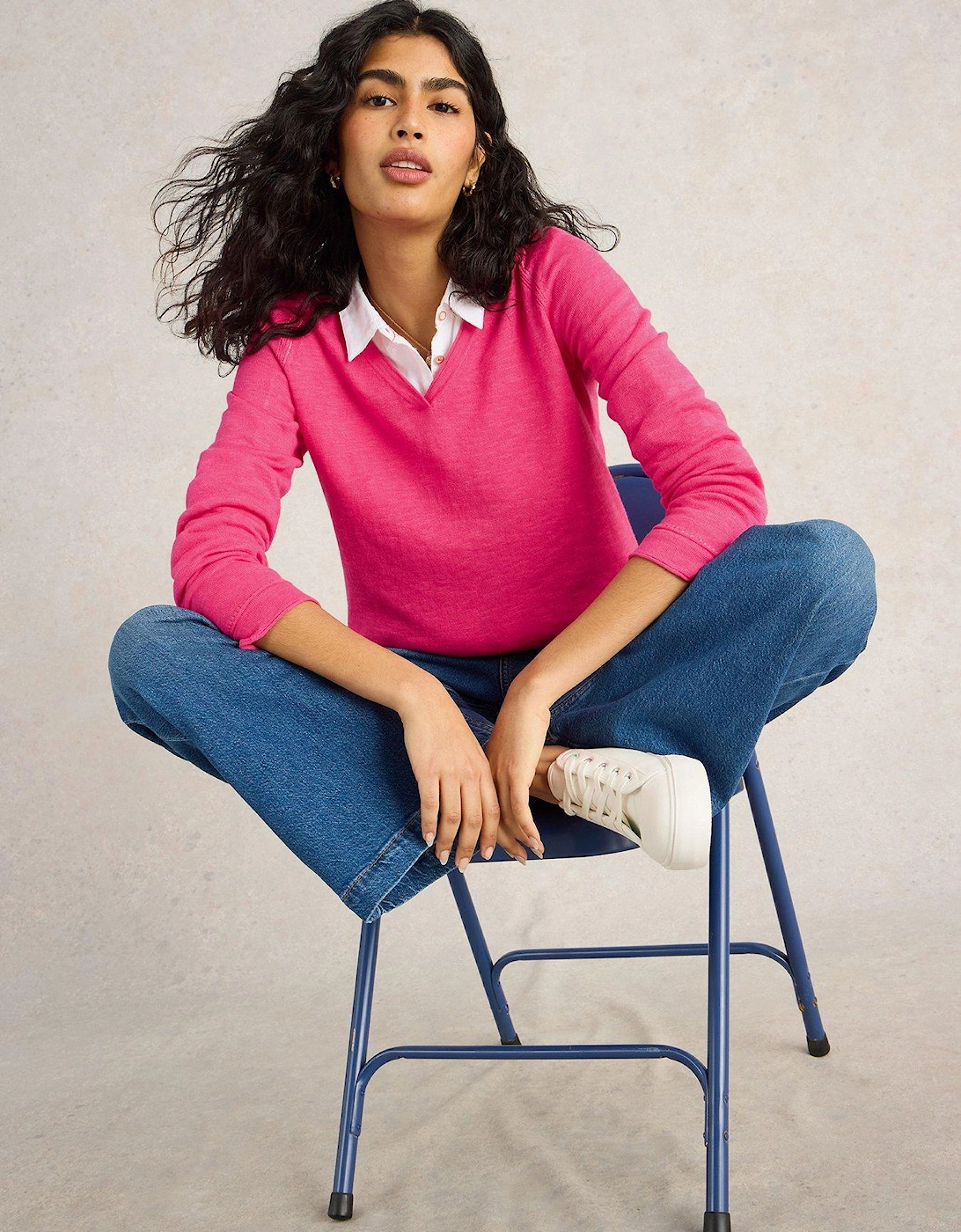 Naria Linen Blend Jumper - Pink, 2 of 1