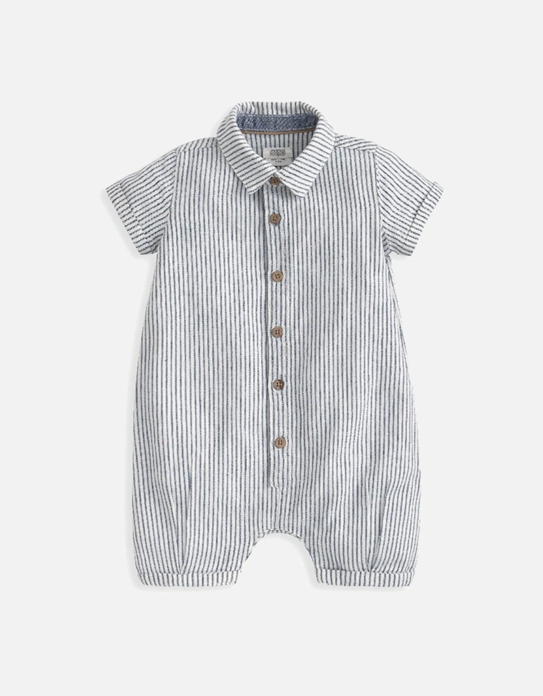 Baby Boys Pinstripe Romper - Blue