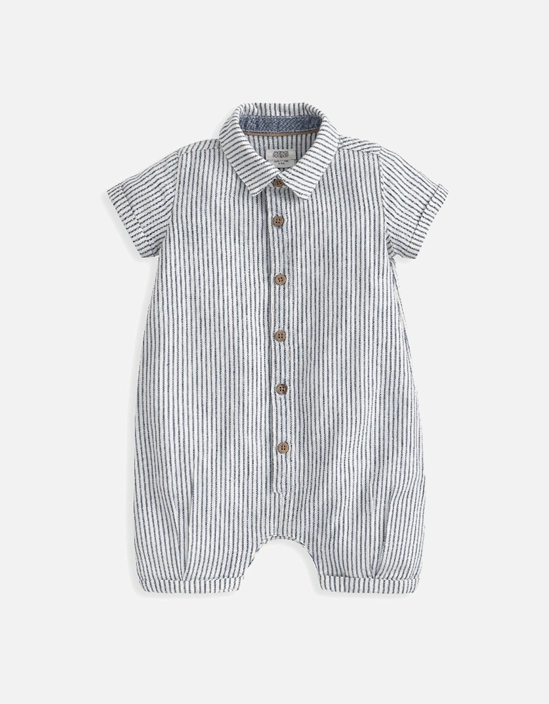 Baby Boys Pinstripe Romper - Blue, 2 of 1