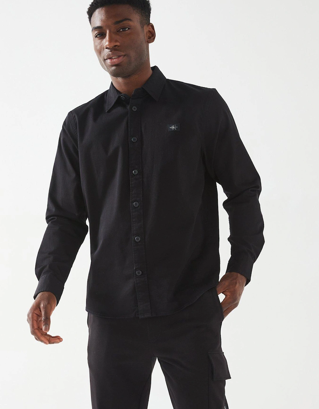 Woven Logo Overshirt - Black, 2 of 1