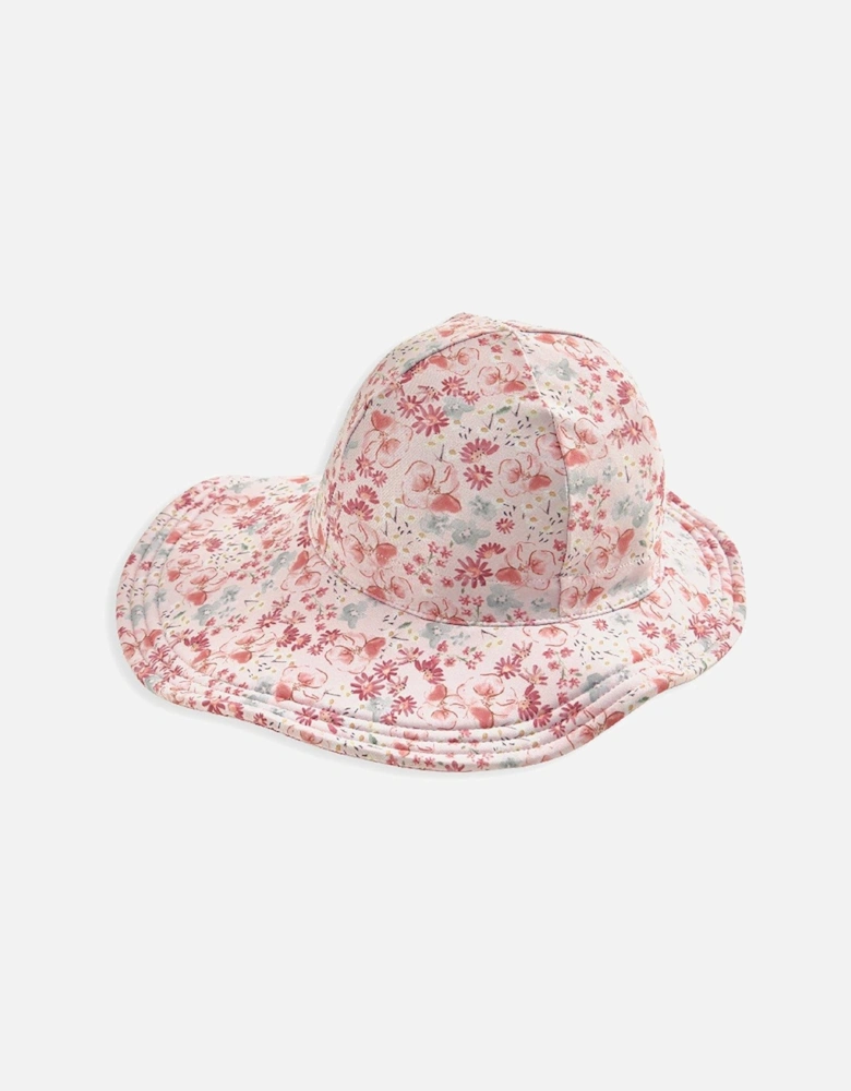 Baby Girls Floral Sun Hat - Pink