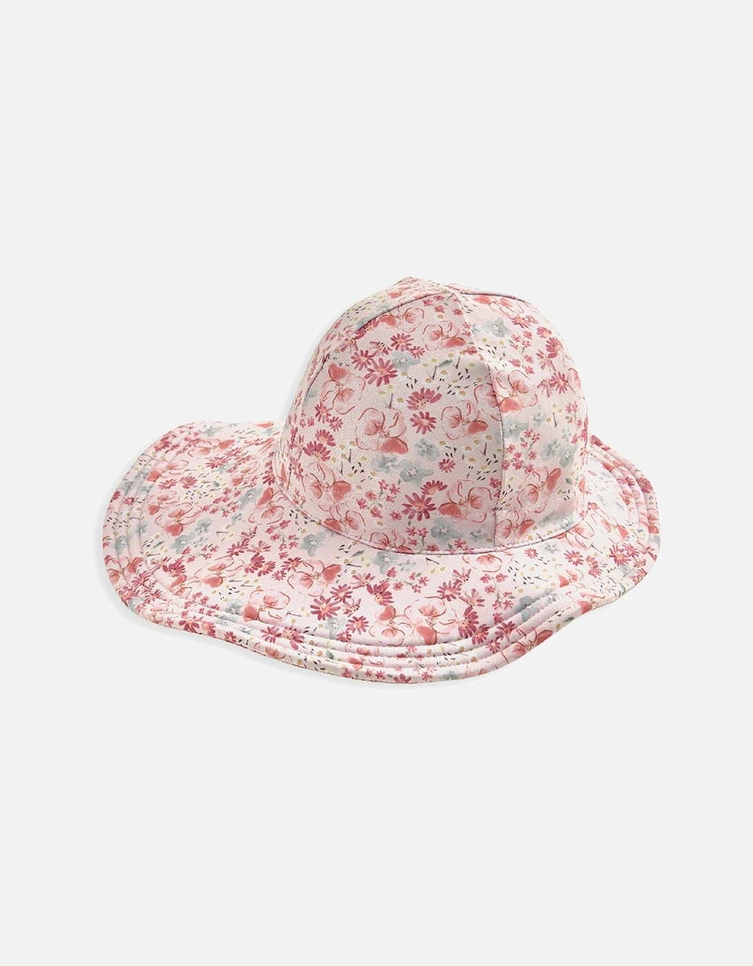 Baby Girls Floral Sun Hat - Pink, 2 of 1