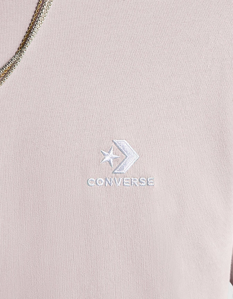 Unisex Left Chest Star Chevron Embroidered T-Shirt - Light Pink