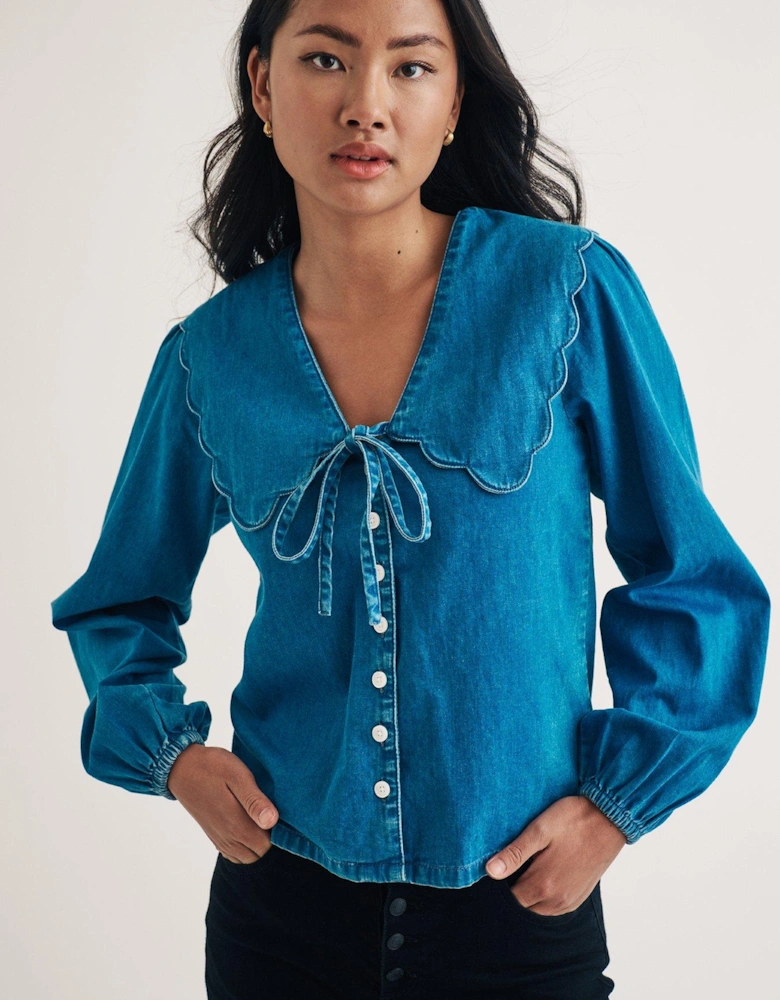 Birdie Blouse - Denim - Blue