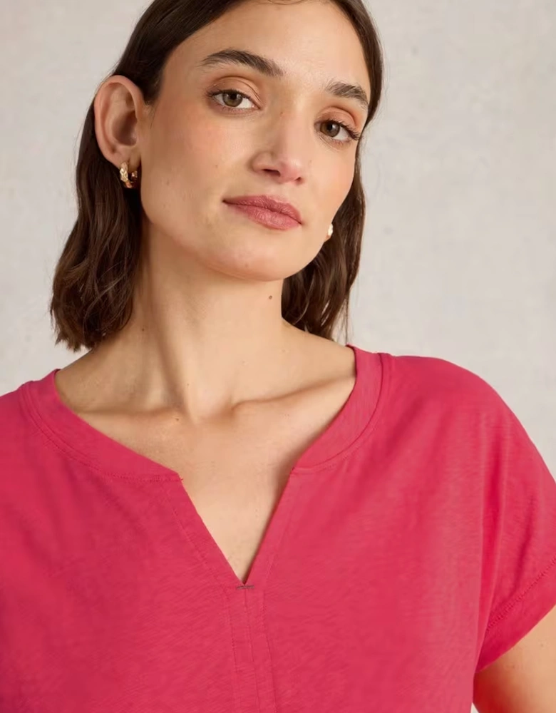 Women's Nelly Notch Neck Tee Bright Pink