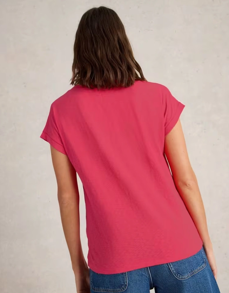 Women's Nelly Notch Neck Tee Bright Pink