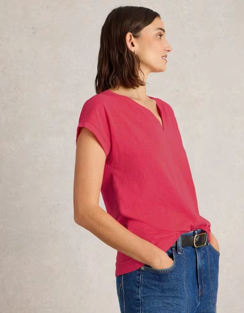 Women's Nelly Notch Neck Tee Bright Pink