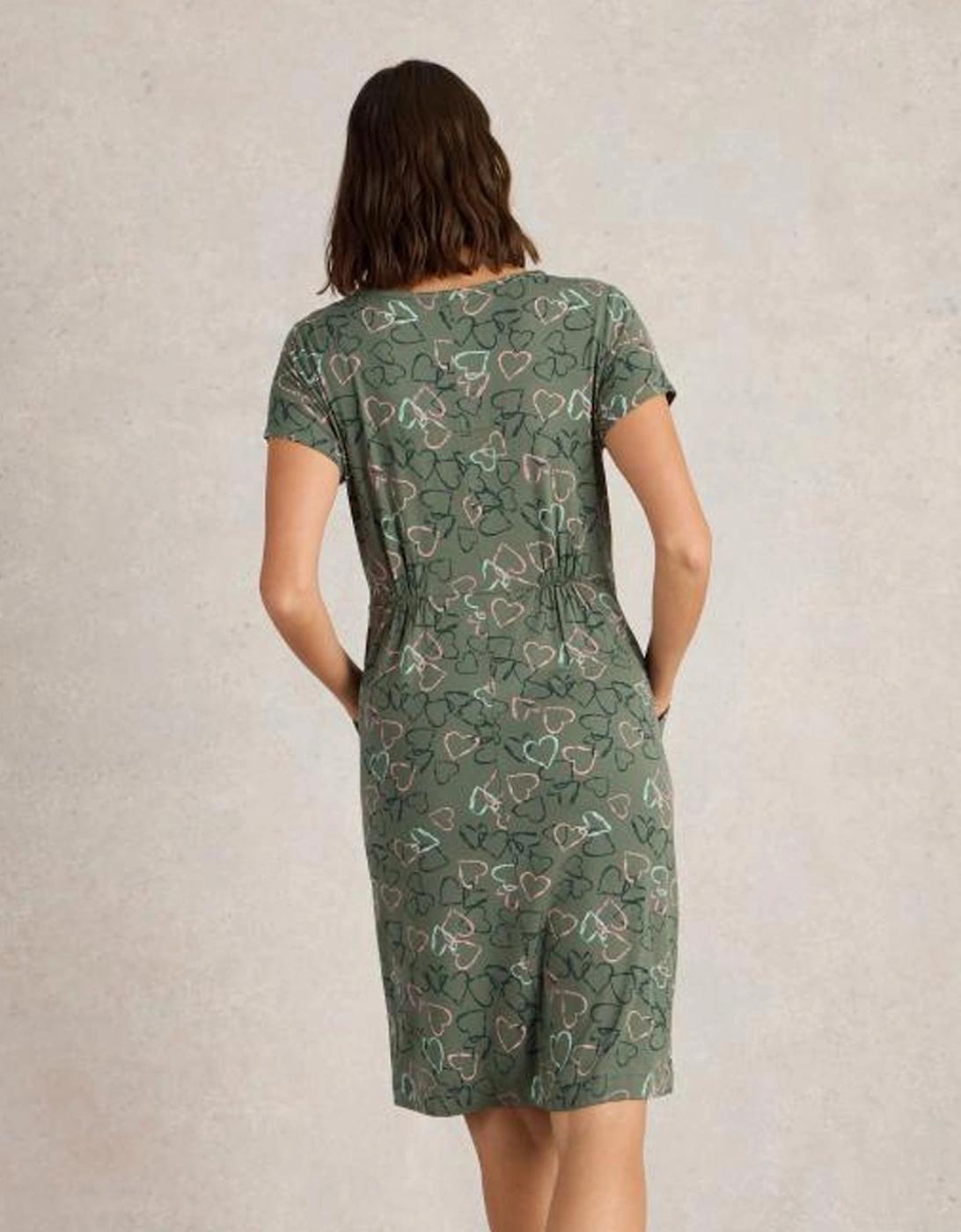 Women's Tallie Jersey Dress Petite Green Print