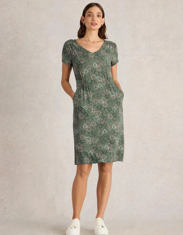 Women's Tallie Jersey Dress Regular Green Print