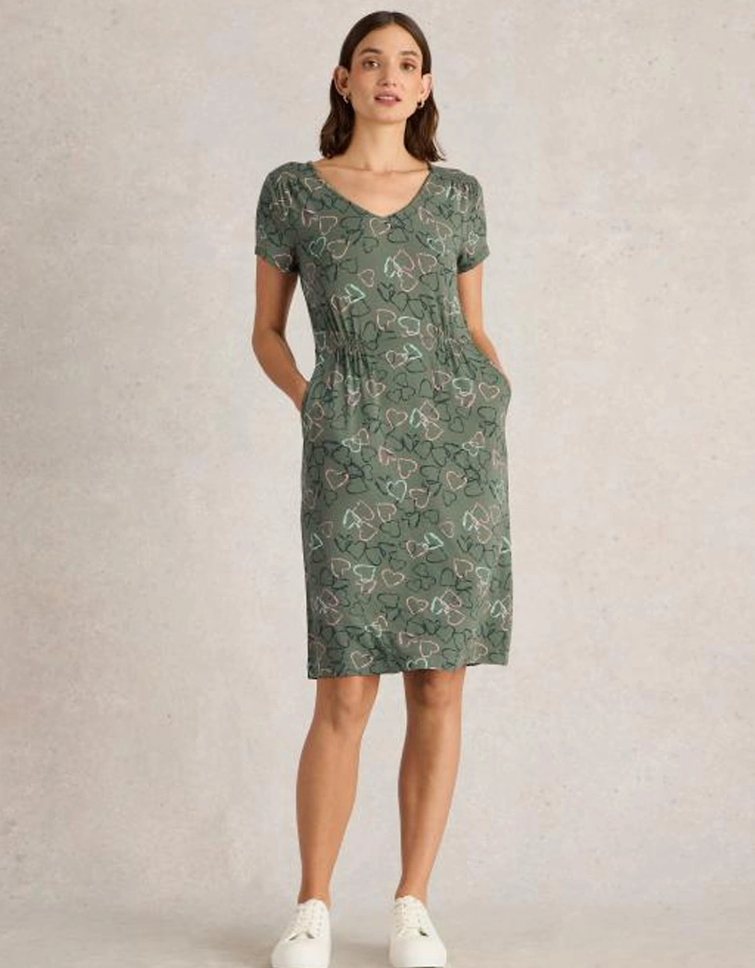 Women's Tallie Jersey Dress Petite Green Print, 7 of 6