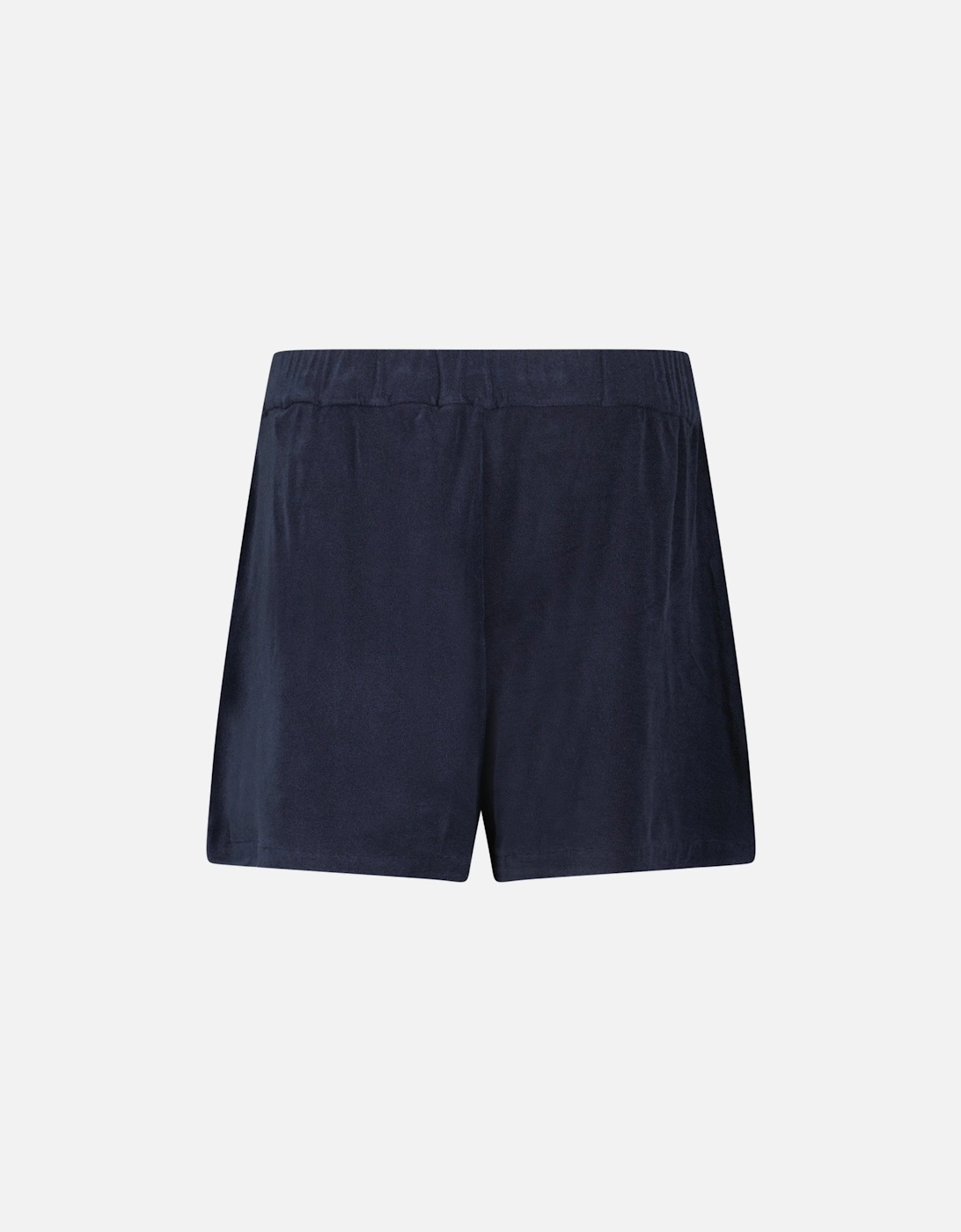 Logo-Patch Velour Shorts in Navy