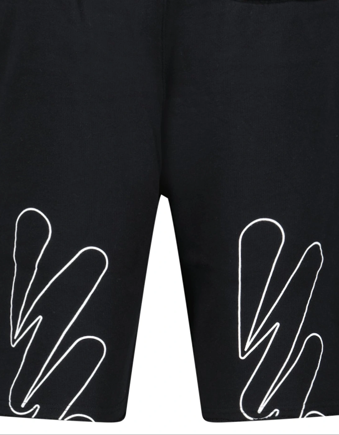 Wave Cotton Sweat Shorts Black