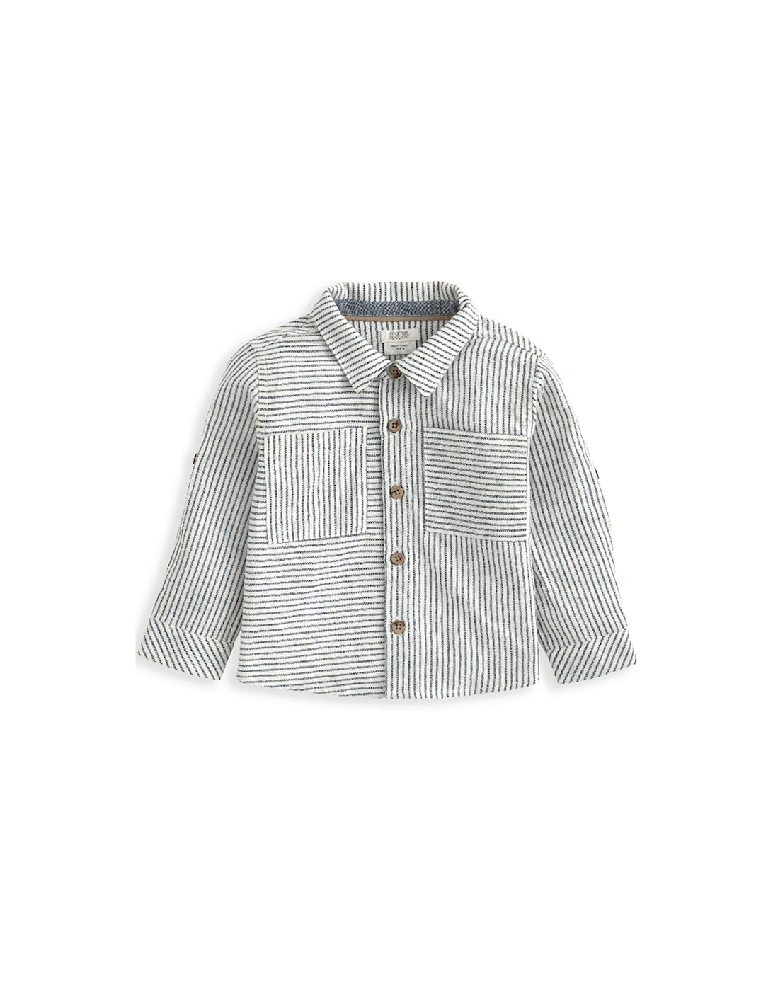 Baby Boys Pinstripe Shirt - Blue, 2 of 1