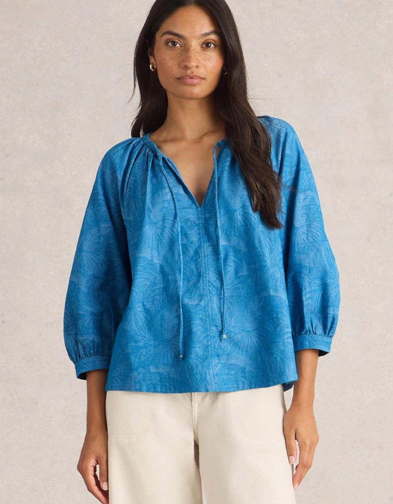 Marley Jacquard Top - Blue