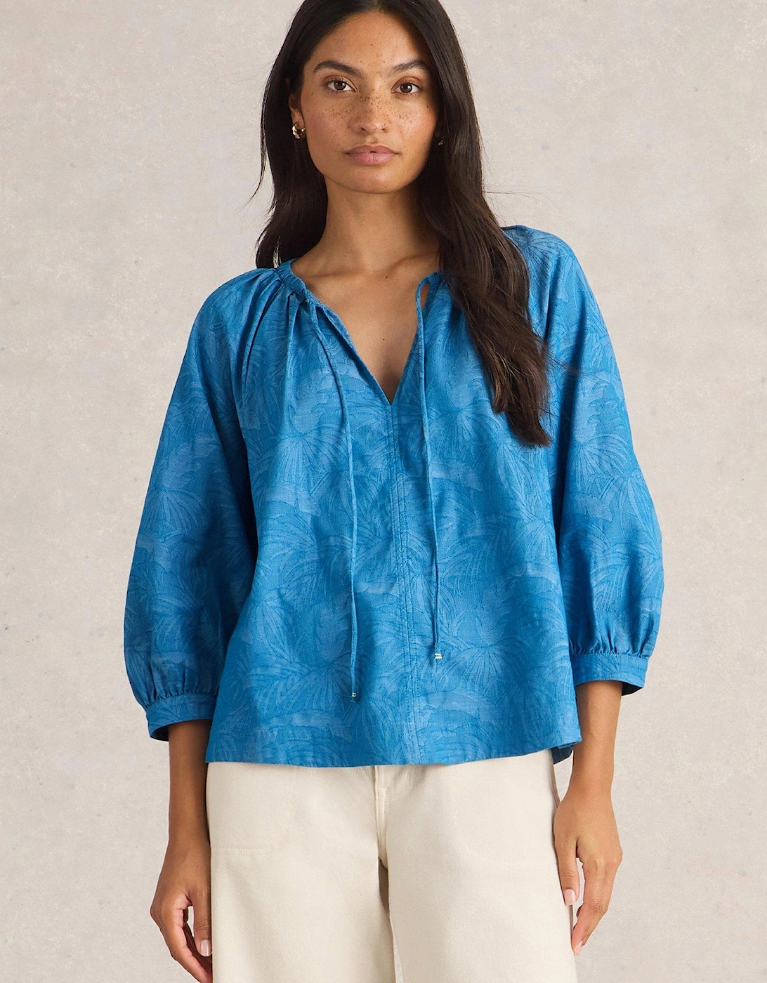 Marley Jacquard Top - Blue, 2 of 1