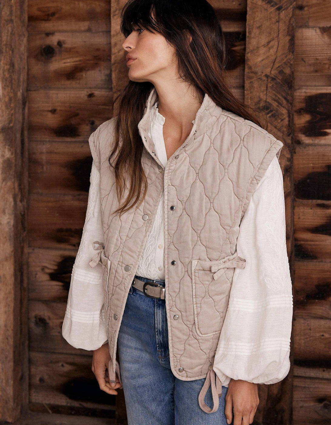 Washed Quilted Gilet - Pink, 2 of 1