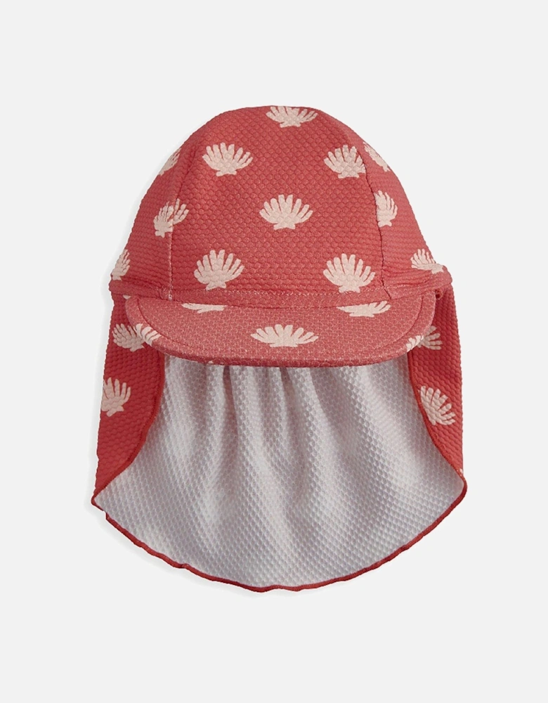 Baby Girls Shell Print Sun Hat - Red