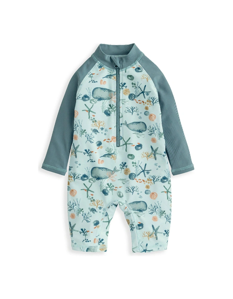 Baby Boys Long Sleeve Whale Print Rashsuit - Blue