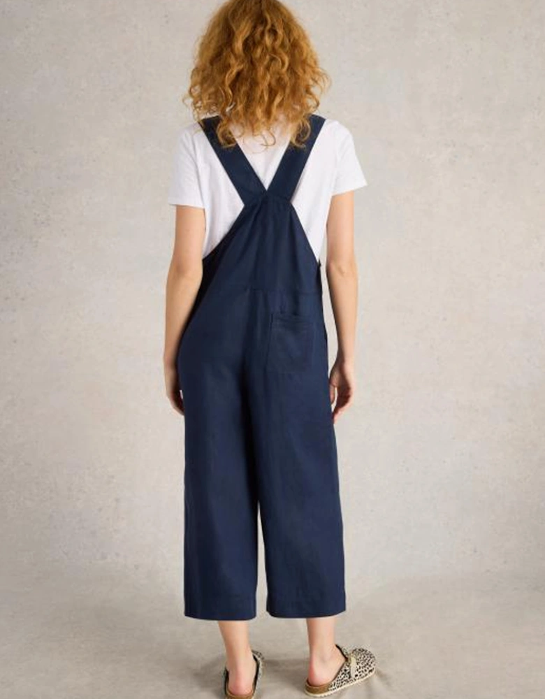 Women's Viola Linen Dungaree Regular Dark Navy