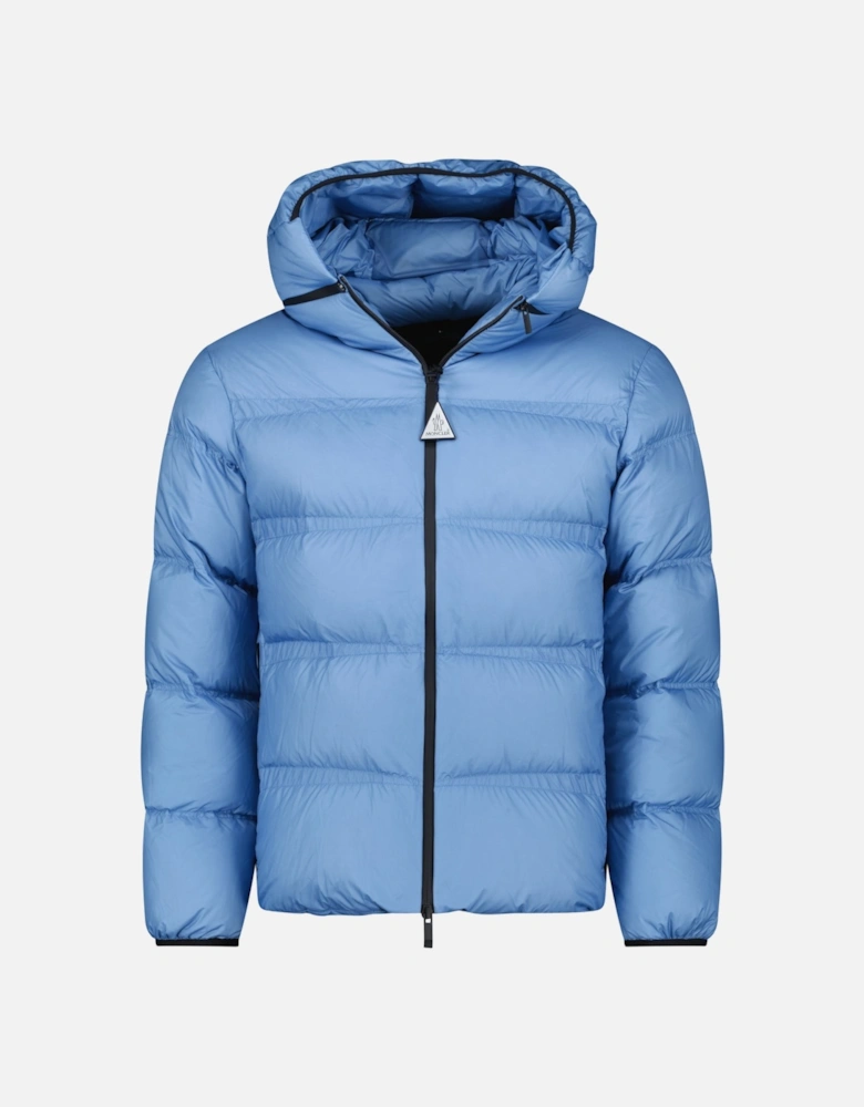 'Masac' Hooded Short Down Jacket Blue