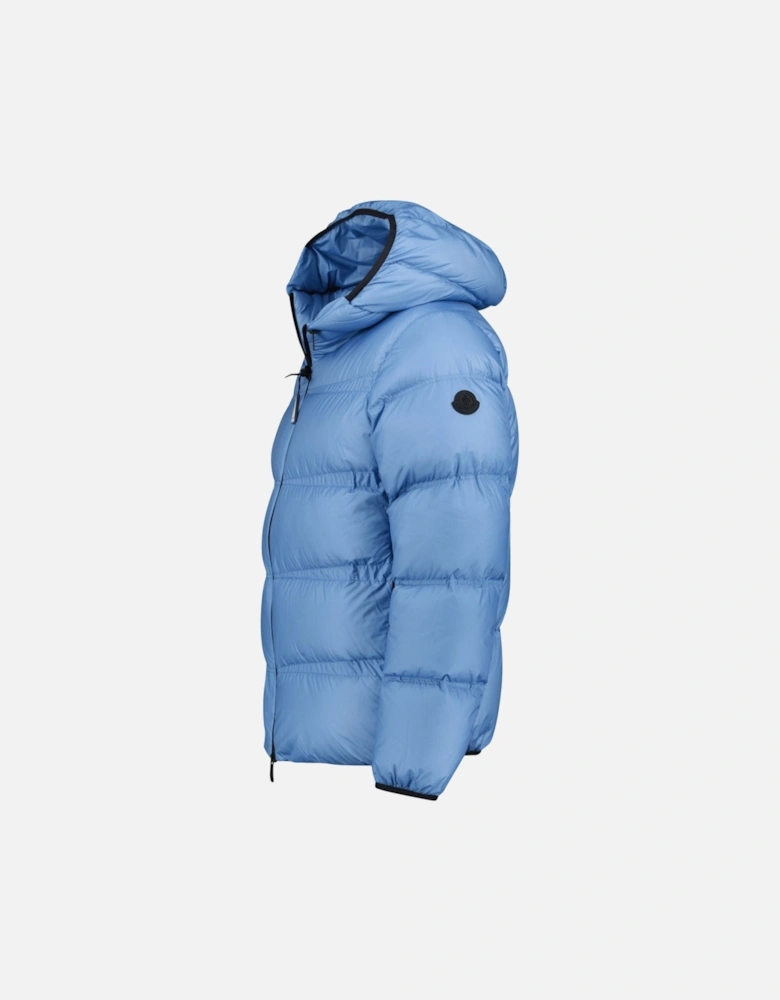 'Masac' Hooded Short Down Jacket Blue