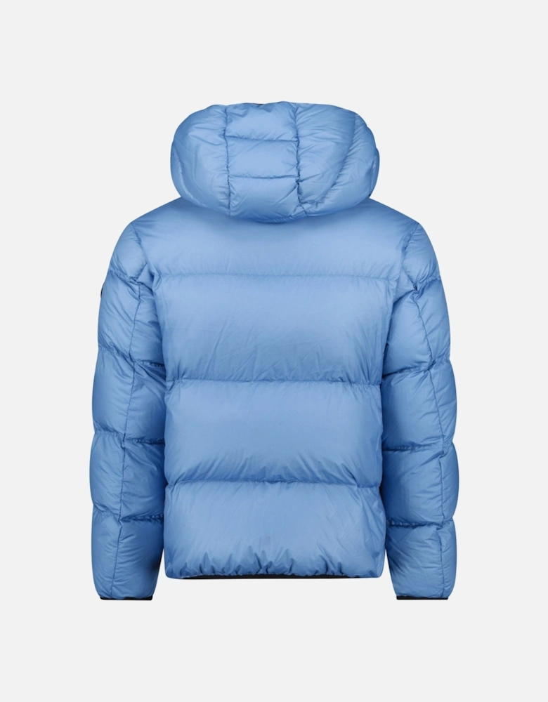 'Masac' Hooded Short Down Jacket Blue