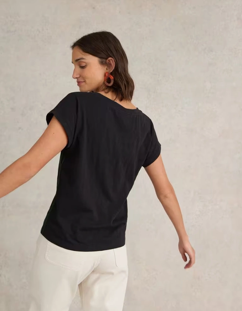 Women's Nelly Notch Neck Tee Pure Black