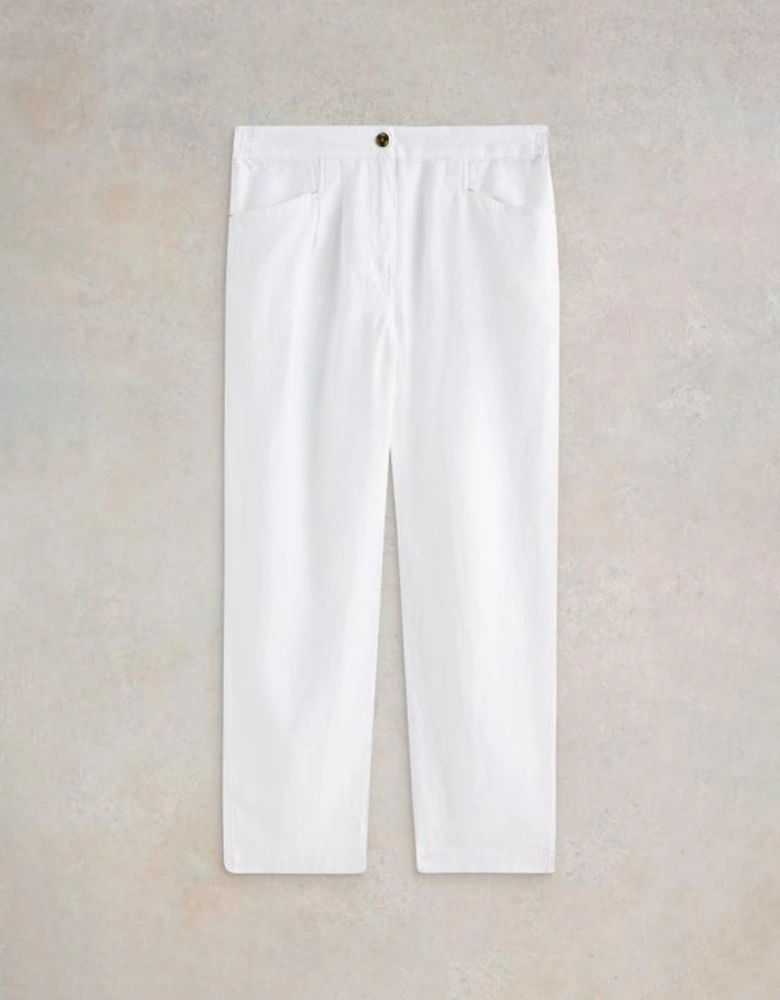 Women's Rowena Linen Trouser Short Brilliant White