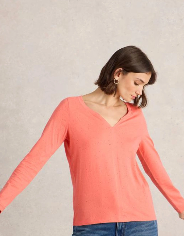 Women's Nelly Nep Long Sleeve Tee Mid Coral