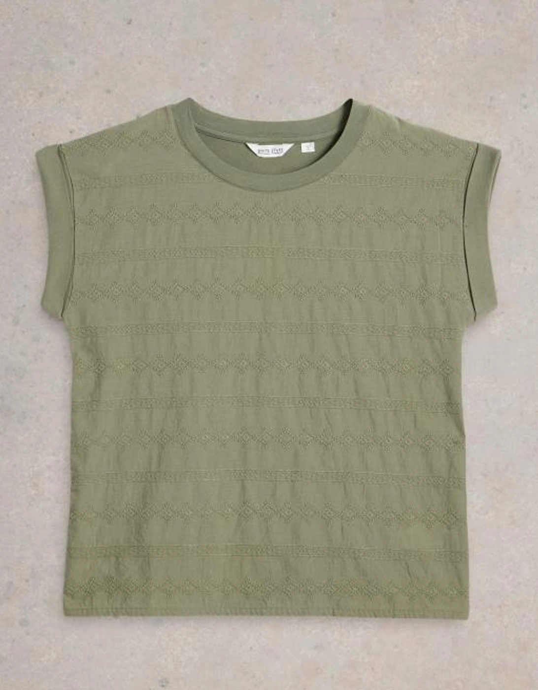 Women's Betty Broderie Tee Khaki Green