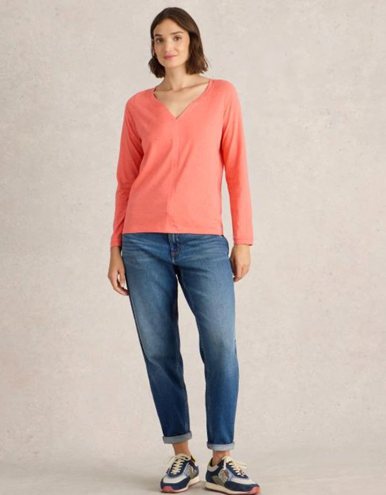 Women's Nelly Nep Long Sleeve Tee Mid Coral