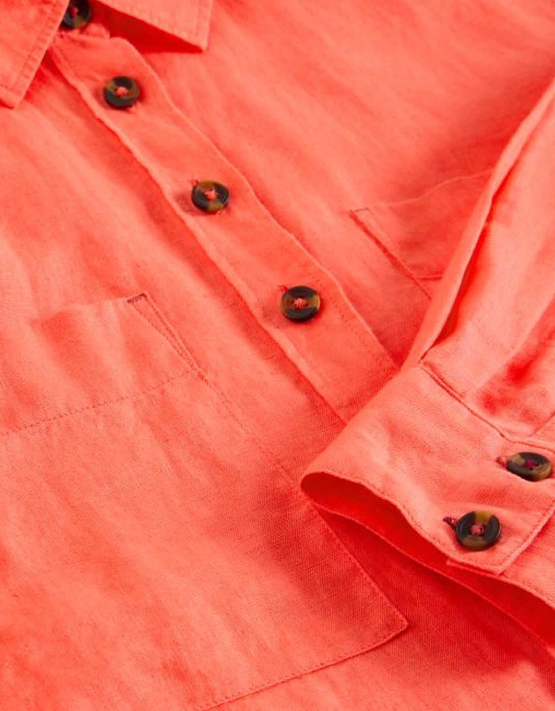 Women's Lydia Linen Shirt Bright Orange