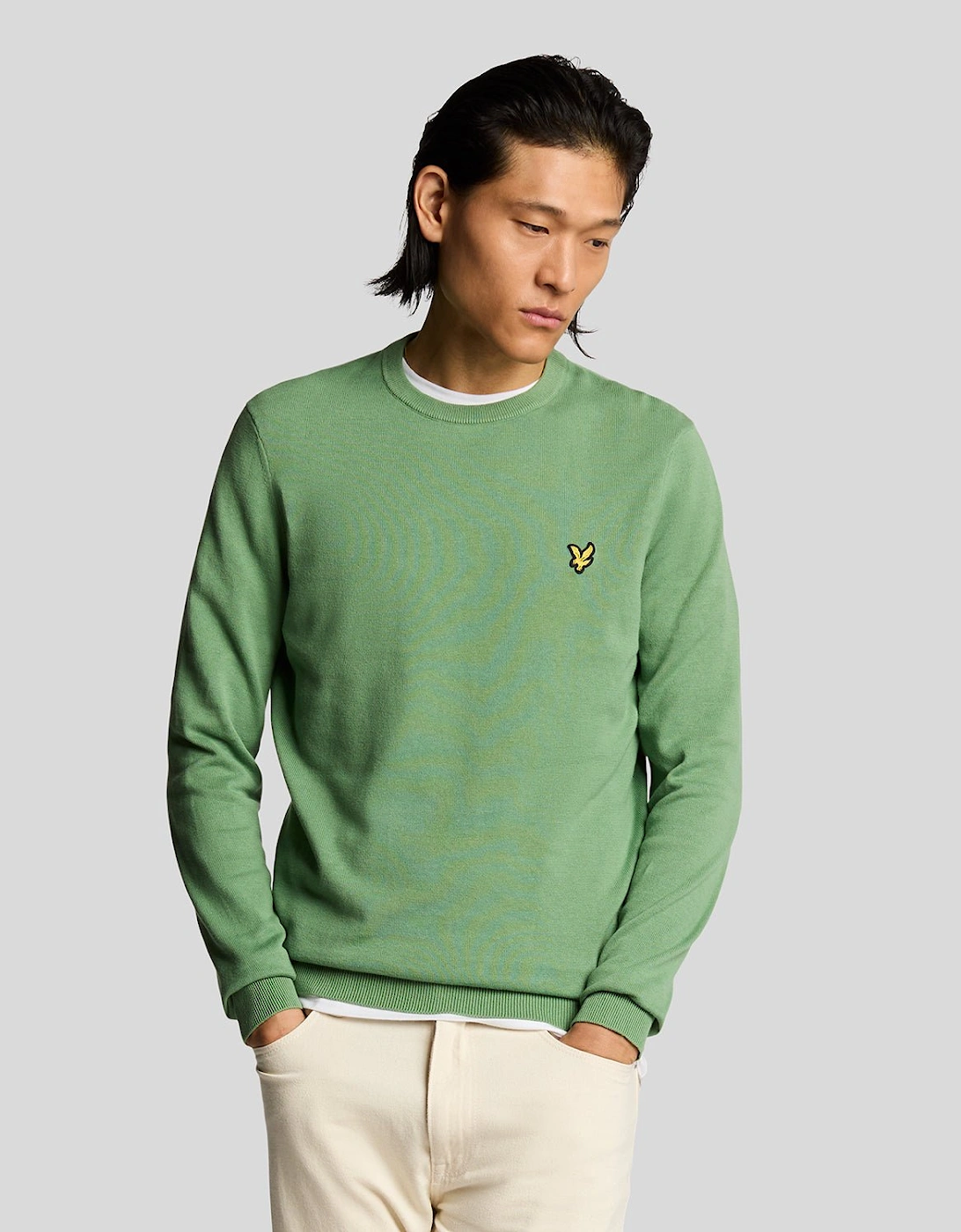 Lyle And Scott Men's Green Cotton Crew Neck Jumper - : 42/Regular Xl