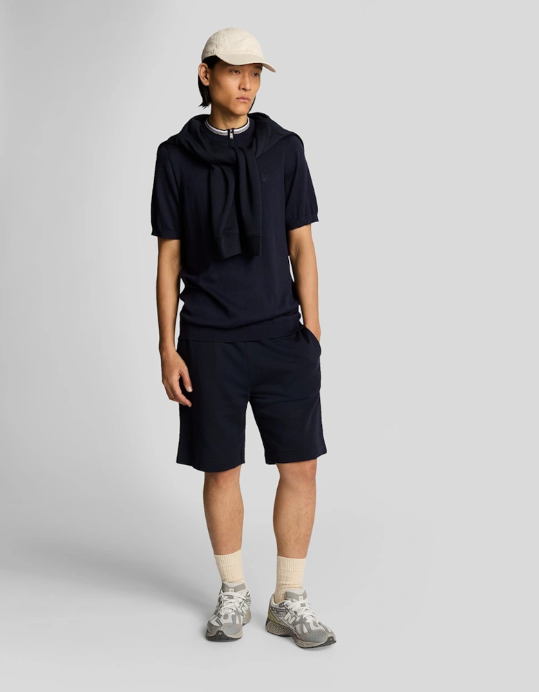 Tipped Mock Neck Short Sleeve Jumper