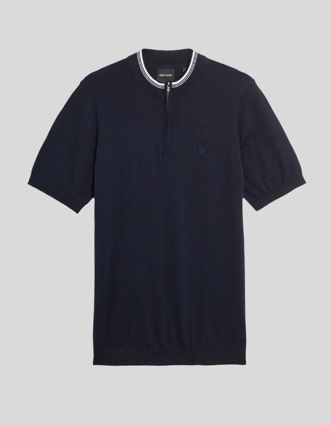 Tipped Mock Neck Short Sleeve Jumper