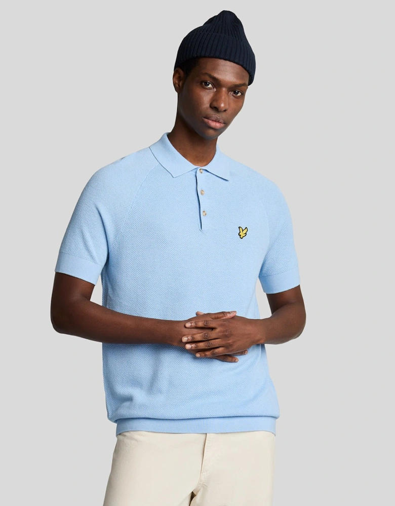 Linen Blend Knitted Polo Shirt